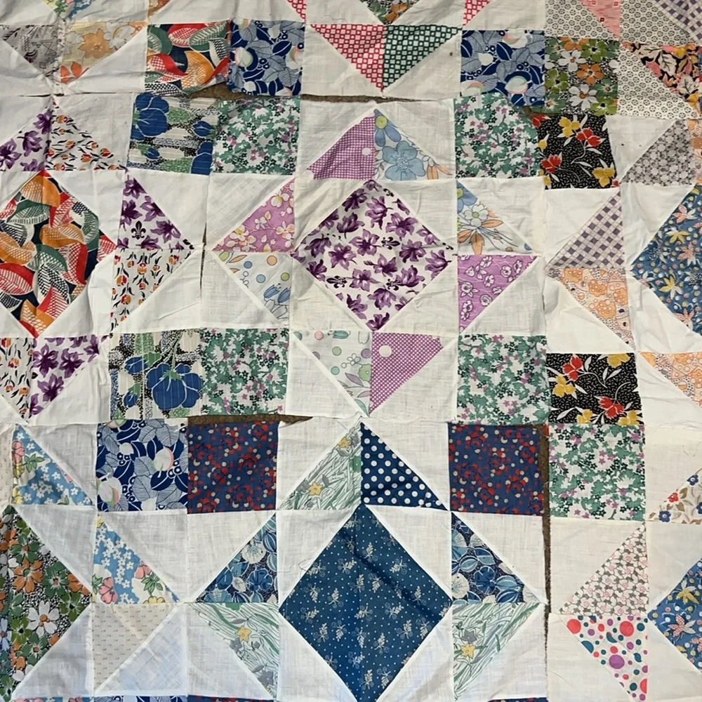 Lot 9 Antique handmade quilt blocks squares 15”